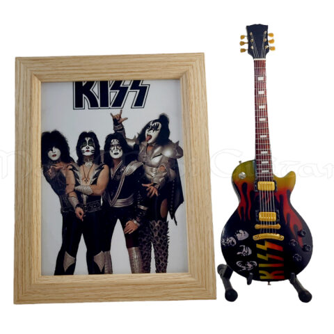 KISS Mini Guitar Set with 6×8 Framed Photo