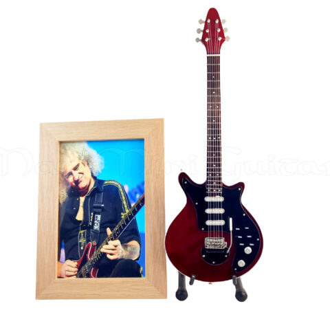 Bryan May Queen Red Special Mini Guitar Set with 4×6 Framed Photo