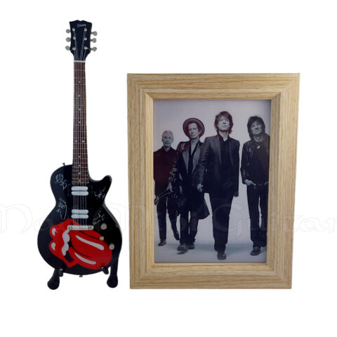 Rolling Stones Mini Guitar Set with 5×7 Framed Photo